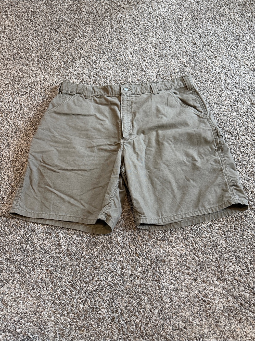 Carhartt B25 Washed Duck Canvas Work Men's Olive Green Casual Shorts Size 38